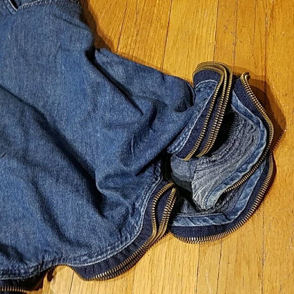 Vintage MOSCHINO Jean Ruffle Zipper Skirt Size 42 - Picture 2 of 8